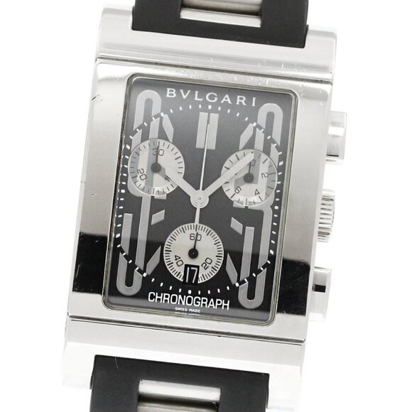 BVLGARI Rettangolo RTC49S Chronograph black Dial Quartz Men's Watch_864024 - Picture 10 of 11